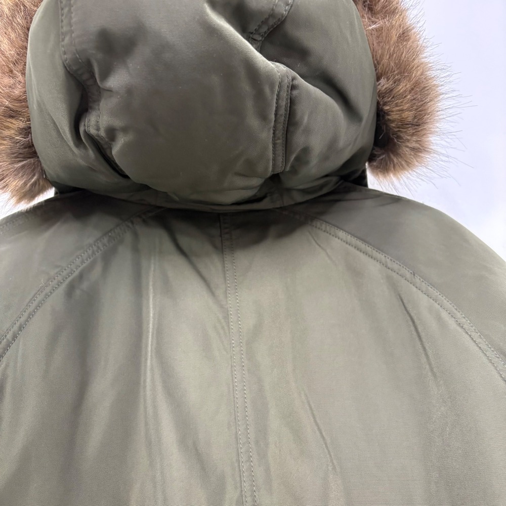 Old Navy Womens Green Fur Hood Winter Coat Size‎ Medium - Picture 4 of 8